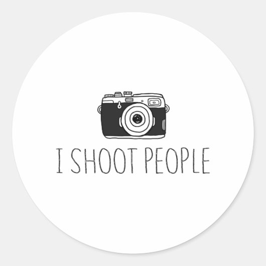 カメラI撮影People Shirt Camera Loversユーモア ラウンドシール (正面)