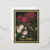 カメリアとシャクナゲ 箔シーズンポストカード (正面/裏面)