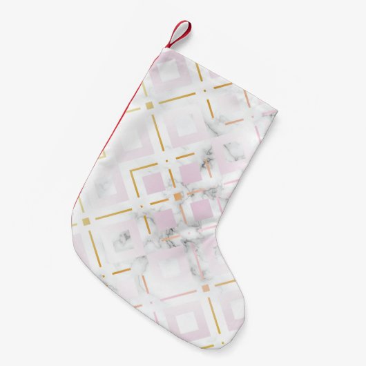 カメリアの幾何学模様4 スモールクリスマスストッキング (正面 (吊り時))