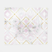 カメリアの幾何学模様4 フリースブランケット (正面(横))