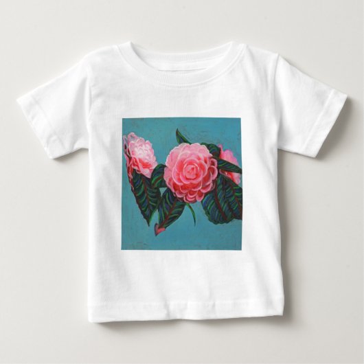カメリアジャポニカスカイ ベビーTシャツ (正面)