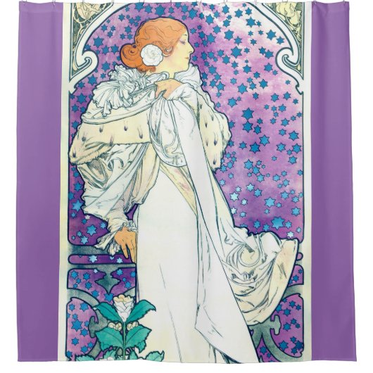 カメリアスのレディアルフォンスミュシャ シャワーカーテン (正面)