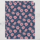 カメリアビクトリアンフローラスクラップブック紙 (正面/裏面)