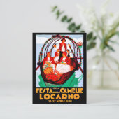 カメリアフェスティバル，ロカルノ，スイス，ヴィンテージ ポストカード (スタンド正面)