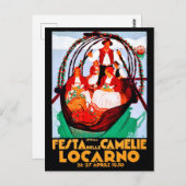 カメリアフェスティバル，ロカルノ，スイス，ヴィンテージ ポストカード (正面/裏面)
