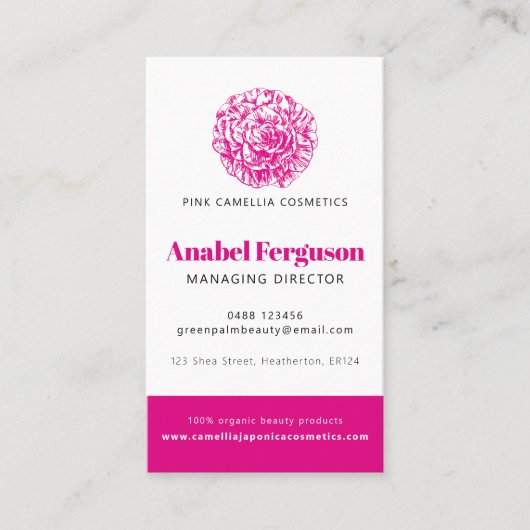 カメリア美しい衛生会社の写真カスタム 名刺 (正面)