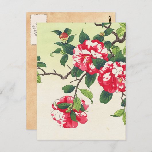 カメリア西村保土浮世絵フラワーアート ポストカード (正面/裏面)