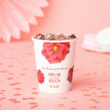 カメリア赤い水の色のアートフローラカスタムウェディング