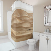 カメルキャラバン、サハラの夕日、モロッコ シャワーカーテン (インサイチュ)