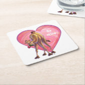 カメルバレンタインデー スクエアペーパーコースター (アングル)