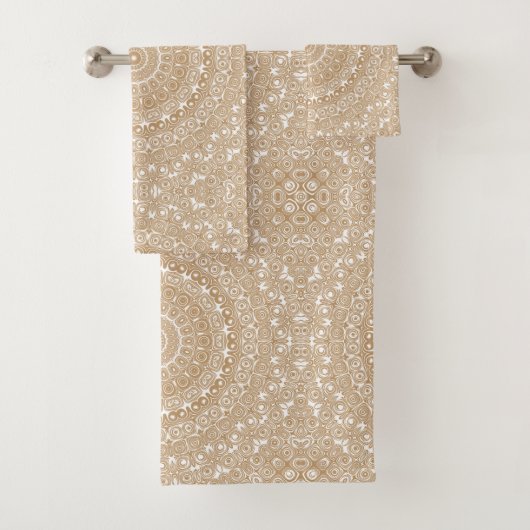 カメルブラウンマンダラパターンデザイン バスタオルセット (インサイチュ)