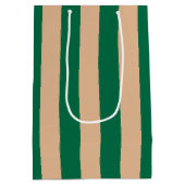 カメルベージュ&クラシックグリーンストライプ ミディアムペーパーバッグ (裏面)