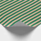 カメルベージュ&クラシックグリーンストライプ ラッピングペーパー (角)