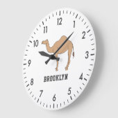 カメルボユニークイ誕生日パーソナライズされた名前をカスタムする ラージ壁時計 (傾斜)