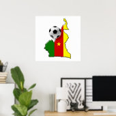 カメルーンのサッカーボールギフトの地図 ポスター (ホームオフィス)