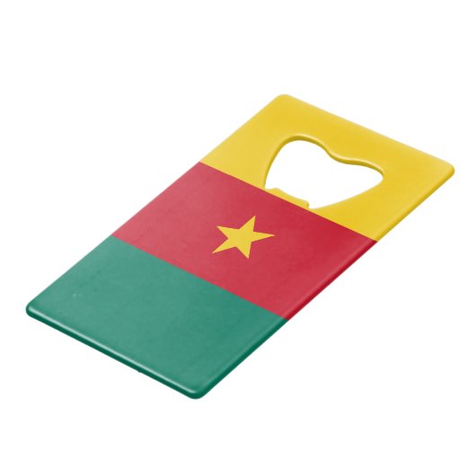 カメルーンのステンレスボトルオープナー国旗 クレジットカード栓抜き (裏面アングル)