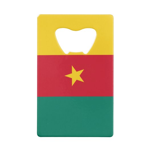 カメルーンのステンレスボトルオープナー国旗 クレジットカード栓抜き (裏面)