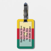 カメルーンの個人簡単IDのフラグ ラゲッジタグ (裏面縦)