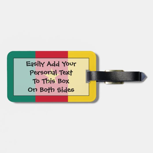 カメルーンの個人簡単IDのフラグ ラゲッジタグ (裏面横)