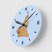 カメルーンの地図の時計 ラウンド壁時計 (傾斜)