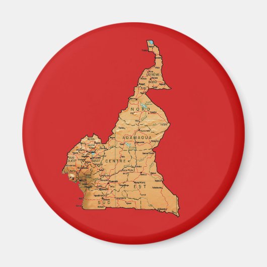 カメルーンの地図マグネット マグネット (正面)