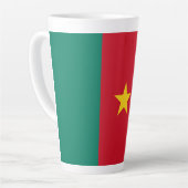 カメルーンの愛国的な国旗 カフェラテマグ (左アングル)