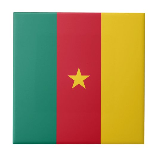 カメルーンの愛国的な国旗 タイル (正面)