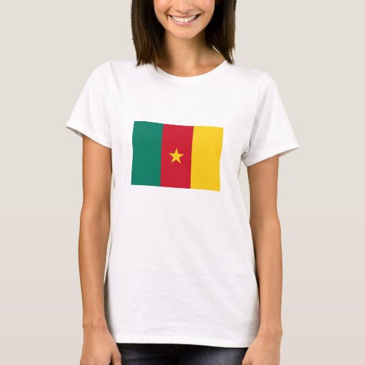 カメルーンの愛国的な国旗 Tシャツ (正面)
