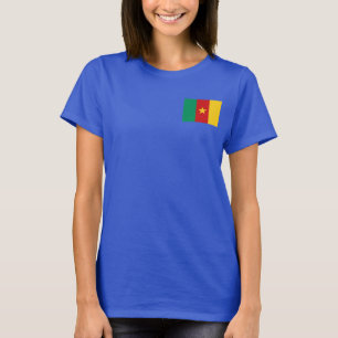 カメルーンの旗および地図dkのTシャツ Tシャツ