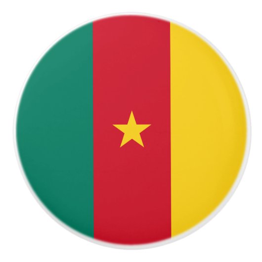 カメルーンの旗とセラミックノブのプル セラミックノブ (正面)