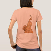 カメルーンの旗と地図のTシャツ Tシャツ (裏面)