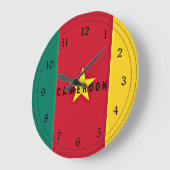 カメルーンの旗 ラージ壁時計 (傾斜)