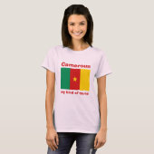 カメルーンの旗+地図+テキストTシャツ Tシャツ (正面フル)