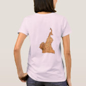 カメルーンの旗+地図+テキストTシャツ Tシャツ (裏面)