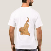カメルーンの旗+地図+テキストTシャツ Tシャツ (裏面)