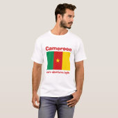 カメルーンの旗+地図+テキストTシャツ Tシャツ (正面フル)
