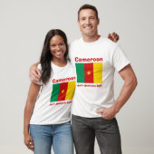 カメルーンの旗+地図+テキストTシャツ Tシャツ (ユニセックス)