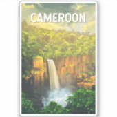 カメルーンイラストレーショントラベルアートヴィンテージ シール (正面)