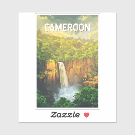 カメルーンイラストレーショントラベルアートヴィンテージ シール (シート)