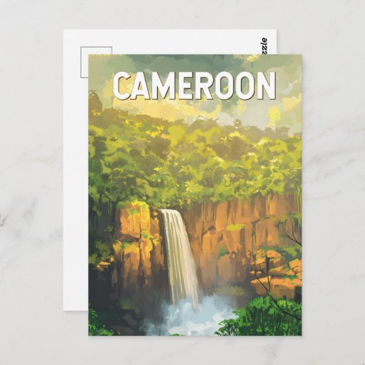 カメルーンイラストレーショントラベルアートヴィンテージ ポストカード (正面/裏面)