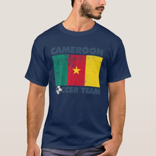 カメルーンサッカーチーム国旗2022サポーター・カメルーニ Tシャツ (正面)