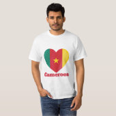 カメルーンハート国旗Tシャツ Tシャツ (正面フル)