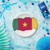 カメルーンフラグ ペーパープレート (パーティー)