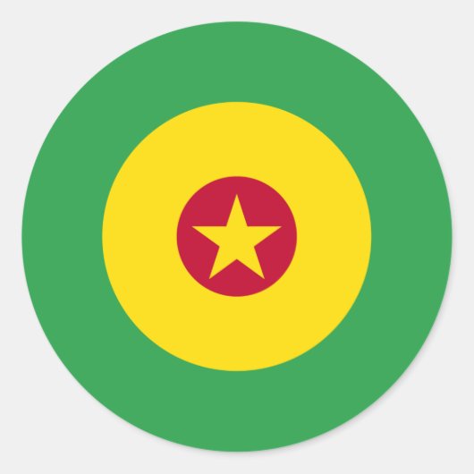カメルーン人のモダンな円形のステッカー ラウンドシール (正面)