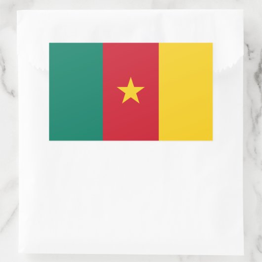 カメルーン国旗が貼られた長方形シール 長方形シール (バッグ)