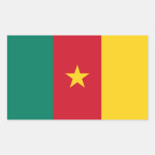カメルーン国旗が貼られた長方形シール 長方形シール (正面)