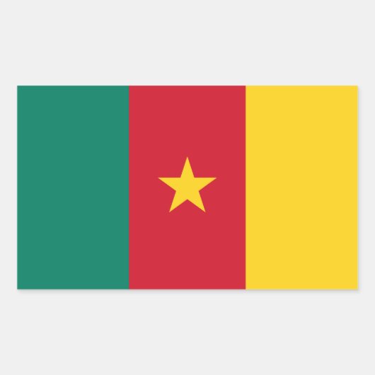 カメルーン国旗が貼られた長方形シール 長方形シール (正面)