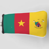 カメルーン国旗とコートの武器 ゴルフヘッドカバー (正面)