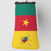 カメルーン国旗とコートの武器 ゴルフヘッドカバー (回転90)