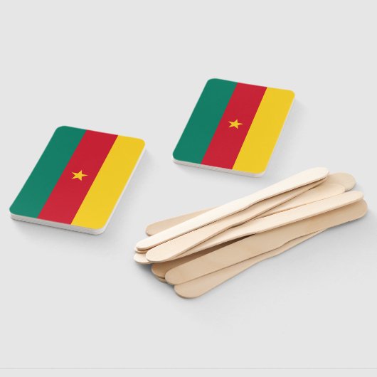 カメルーン国旗と愛国的なハンドファンのセット ハンドファン (組立なし)